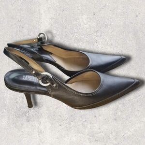 Michael Kors Black Pointed Toe Heels with Strap Size 7.5